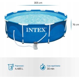 Karkasinis baseinas 305x76cm metalinis karkasas su 3 viename pompa 28202 intex