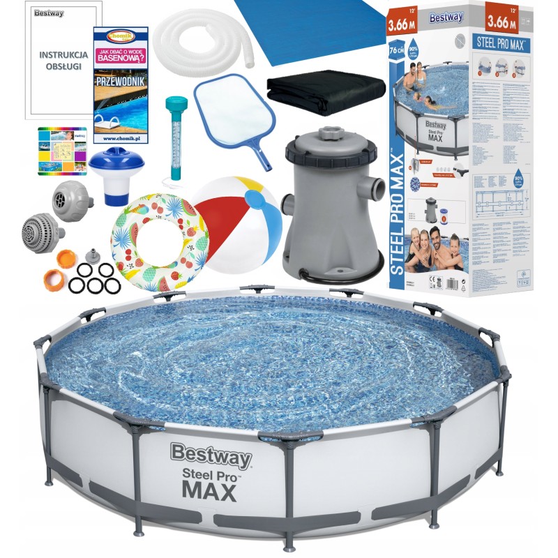 Bestway sodo rėmo baseinas 366x76cm 56416 pilnas komplektas 18in1