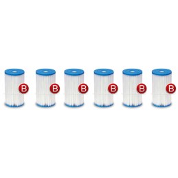 6 x siurblio filtrų komplektas, B tipo intex 29005