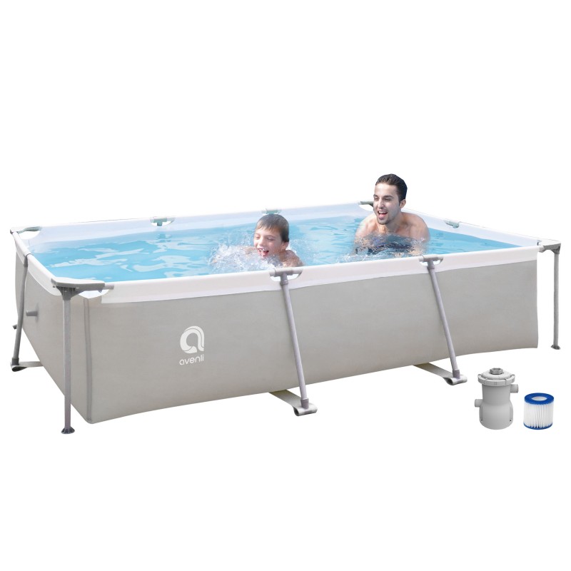 Stačiakampis baseinas su rėmu ir filtru 300x207x65 cm Avenli