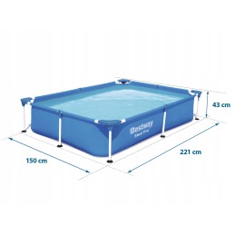 Bestway sodo baseino plienas pro 221 x 150 x 43 cm