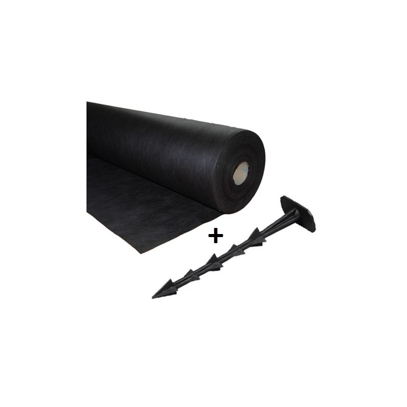 Black agrotextile + 100pcs of 12.5cm pegs for free