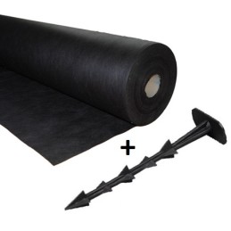 Juoda agrotekstilė + 100 vnt 12,5 cm kaiščių nemokamai