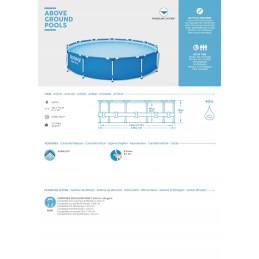 Plieninis baseinas 366x76 bestway 56706 3in1 plieno pro