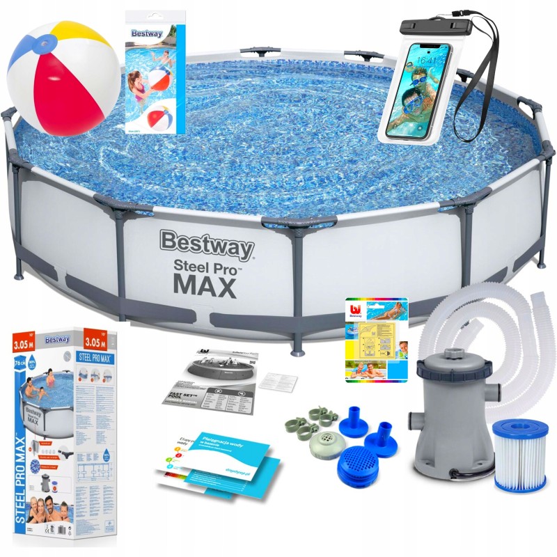 Bestway karkasinis baseinas su pompa 305x76cm 12in1 pro