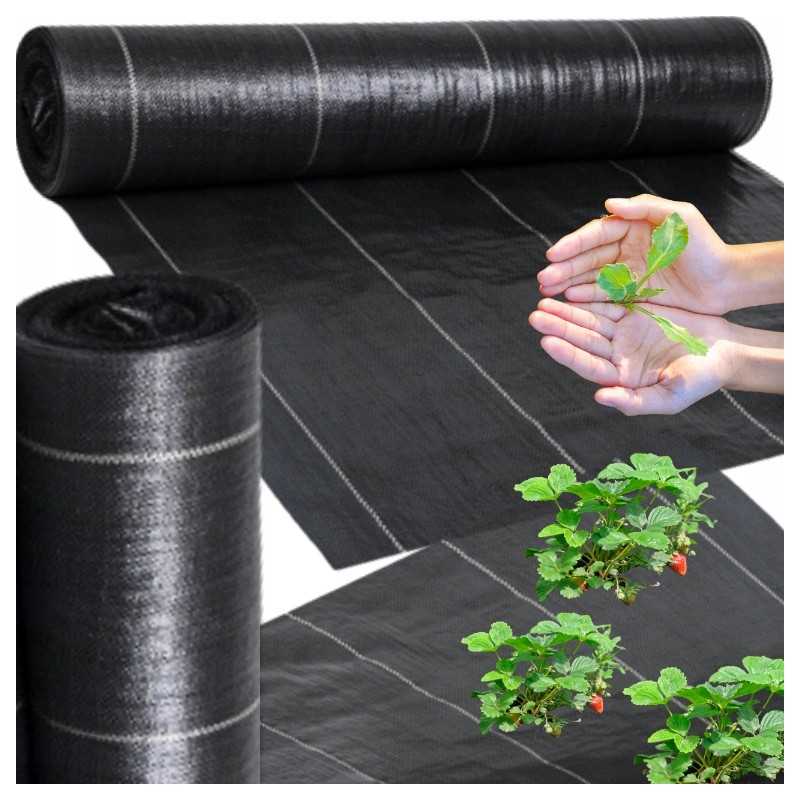 Agrotekstilė juoda UV nuo piktžolių mulčias agrotekstilė 1,6x50m