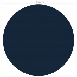 Plaukiojanti pilnai dengianti saulės folija baseinui, 356 cm, juoda ir mėlyna