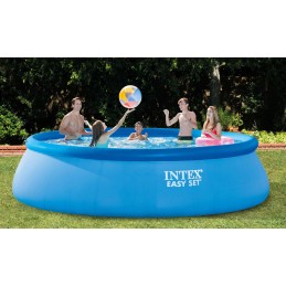 „Intex“ lengvas komplektas baseino komplektas su filtro siurbliu, saugos kopėčiomis, šlifuoto audinio co