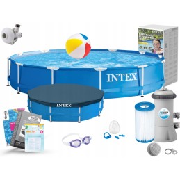 Intex plieno karkaso sodo baseinas, 366 cm, siurblio gaubtas