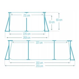 Plieninis sodo baseinas 220x150x60 intex 28266 rinkinys 16in1 modelis 2024