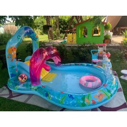 Baseinas, žaidimų aikštelė, sodas, čiuožykla, intex 57154