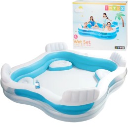 Sodo baseinas su 4 sėdimomis vietomis didelis pripučiamas kvadratinis intex 229 x 229 cm