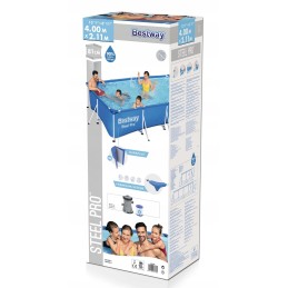 Stačiakampio formos sodo baseino 400x211cm komplektas su bestway filtro siurbliu
