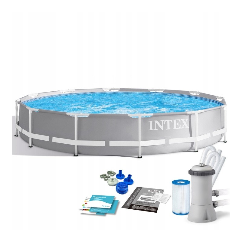 Plieninis sodo baseinas 366 x 76 cm rinkinys 9in1 intex 26712