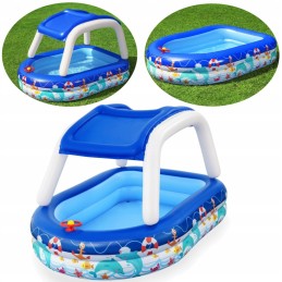 Bestway pripučiamas baseinas 213x155x132 su stogu, vairu, jūrų kapitonas