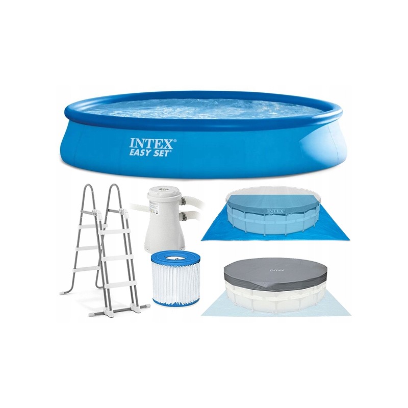 Sodo plėtimosi baseinas 457x84cm intex siurblys