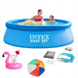 Intex išsiplečiantis baseinas sodui, 244x61cm, flamingo baseino kamuolys