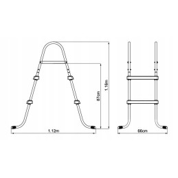 Metalinės kopėčios baseinams 84 cm bestway 58430