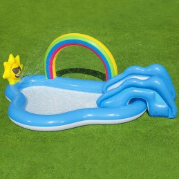 Rainbow bestway pripučiama čiuožykla su irklavimo baseinu