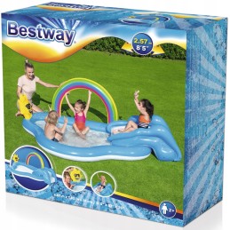 Rainbow bestway pripučiama čiuožykla su irklavimo baseinu