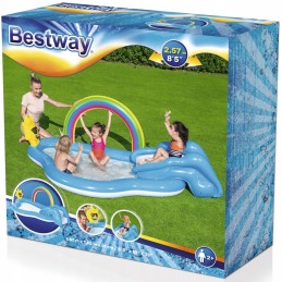 Rainbow bestway pripučiama čiuožykla su irklavimo baseinu