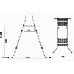 Kopėčios baseino kopėčios laipteliai hecht 00090 3 pakopos 135 5cm