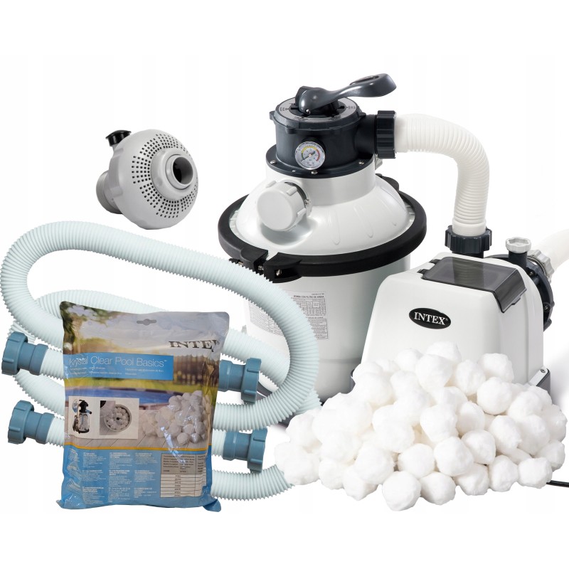 Intex 26644 smėlio siurblys 4500l h filtro rutuliukai 500g