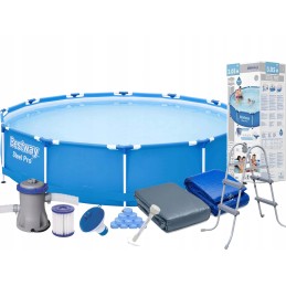 Baseino komplektas, karkasinis baseinas, 366x76cm, kopėčios