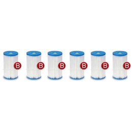 6 x siurblio filtrų komplektas, B tipo intex 29005