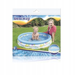 Bestway pripučiamas baseinas vaikams, 102x25cm, su žuvies rutuliu, stiprūs žaislai