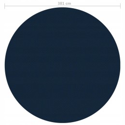 Plaukiojanti pilnai dengianti saulės folija baseinui, 381 cm, juoda ir mėlyna