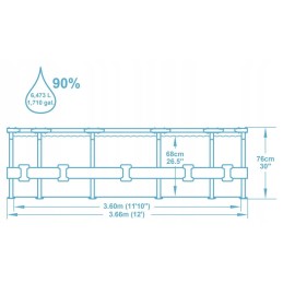 Sodo baseino rėmas su bestway siurbliu 366x76 komplektas su dangteliu max 22in1