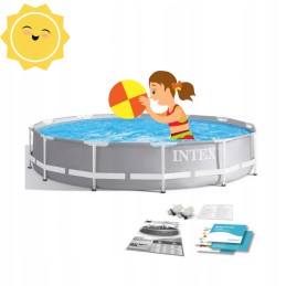 Plieninis sodo baseinas 366 x 76 cm rinkinys 4in1 intex 26712