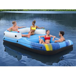 Didelė plaukimo sala 4 žmonėms, bestway čiužinys vakarėliui, 305 cm, stogas