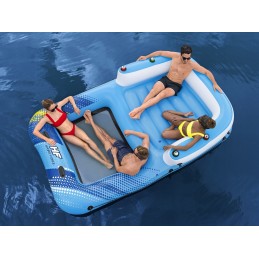 Didelė plaukimo sala 4 žmonėms, bestway čiužinys vakarėliui, 305 cm, stogas