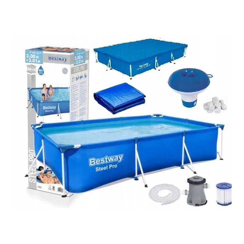 Bestway sodo rėmo baseinas 300x201x66 komplektas