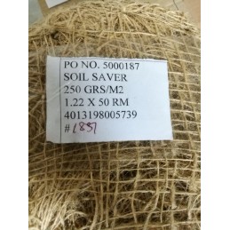 Apsauginis nuo erozijos kilimėlis Noor, 1,22 x 50 m, 250 g/m², biologiškai skaidus džiuto tinklelis augalams, be chemikalų, skir