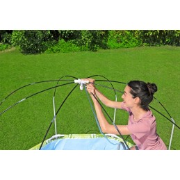 Karkasinis baseinas su stogeliu vaikams 244 x 51 cm žali tropiniai lapai