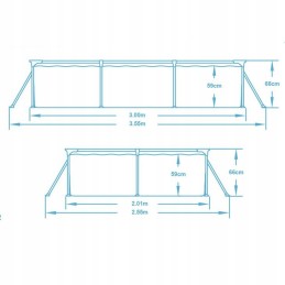 Sodo baseinas su rėmu sodui 300x201x66cm bestway rinkinys 16in1