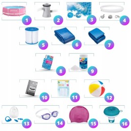 Rėmas sodo baseinas 244x76 intex 28292 rinkinys 16in1 modelis 2024