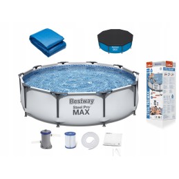 Plieninis baseinas 366x76cm sodo komplektas 15in1