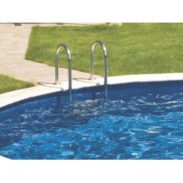 Plonos baseino kopėčios, 2 laipteliai, plastikiniai laipteliai