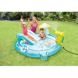 Baseinas, vandens čiuožykla, žaidimų aikštelė, intex irklavimo baseinas