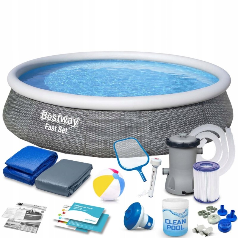 Išplečiamas sodo baseinas 396 x 84 cm komplektas 16in1 bestway 57376