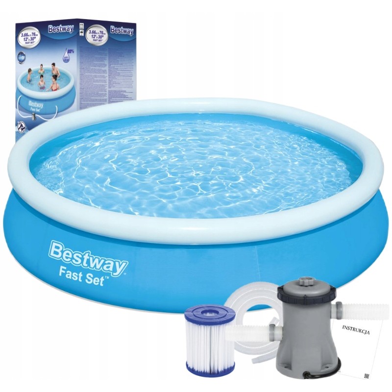 Sodo plėtimosi baseinas su siurbliu 366x76 cm bestway 57274