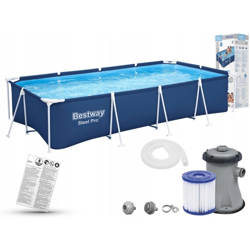 Sodo baseinas 400x211x81 rėmas su siurbliu bestway 56424 modelis 2024
