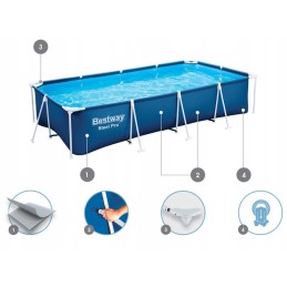 Sodo baseinas 400x211x81 rėmas su siurbliu bestway 56424 modelis 2024