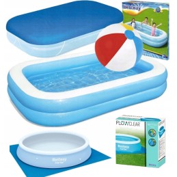 305 x 183 pripučiamas baseinas 54009 uždengtas rutuliniu kilimėliu