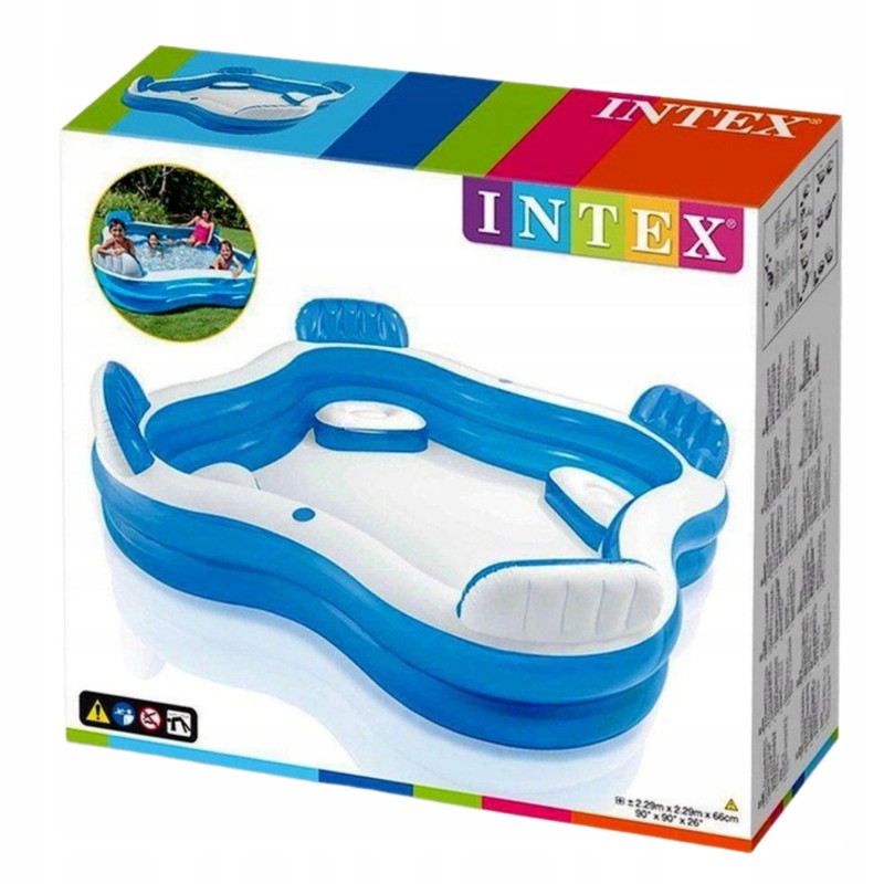 Intex piepūšamais baseins ar sēdvietām 4 personām, dārza izmērs, xl