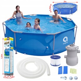 Avenli apvalaus rėmo baseinas, filtro siurblys